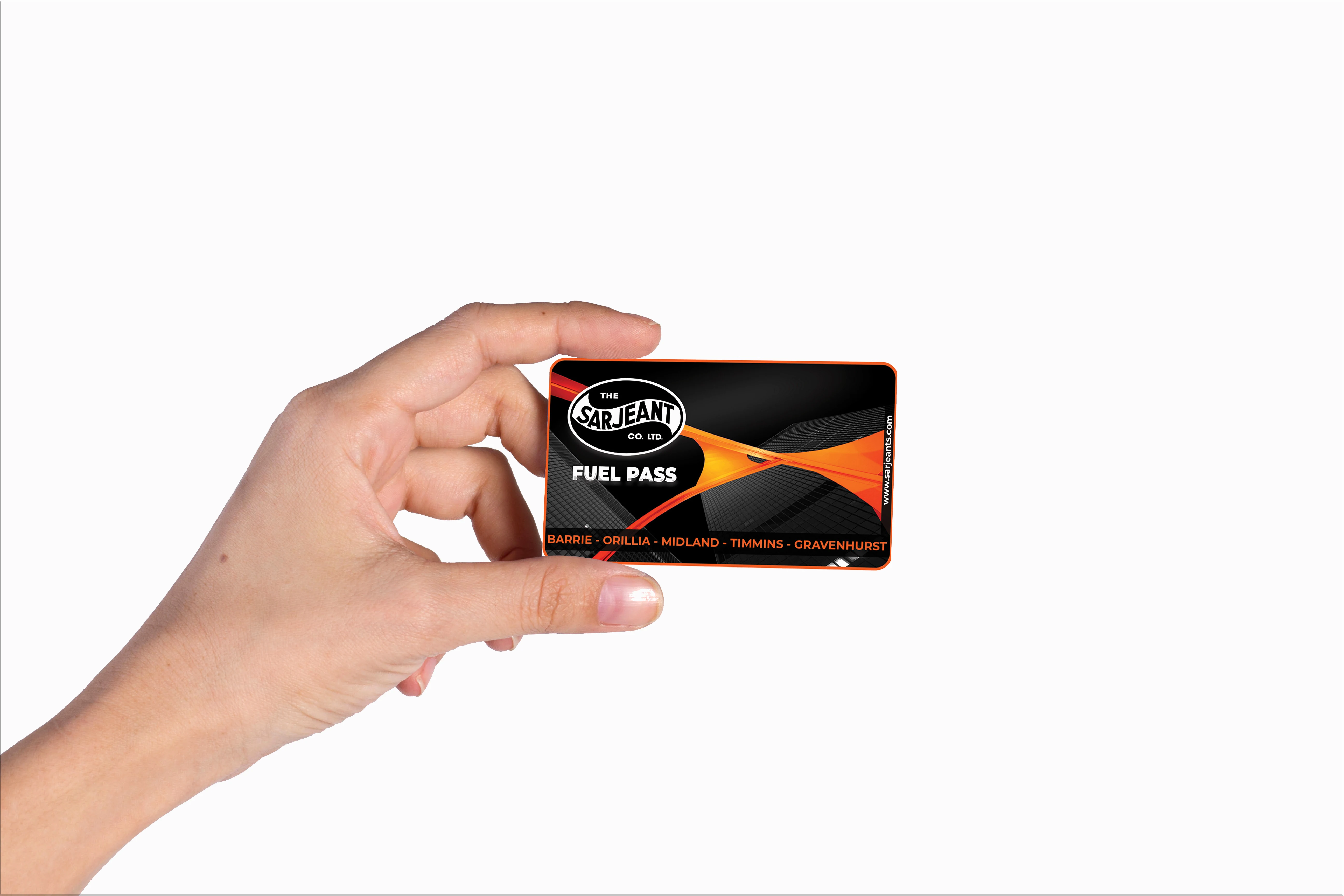 Sarjeant fuel pass card and wallet presentation